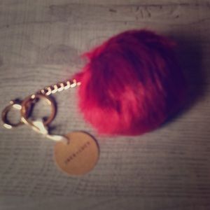 NEW Jack + Lucy Faux Fur Pom Keychain Red